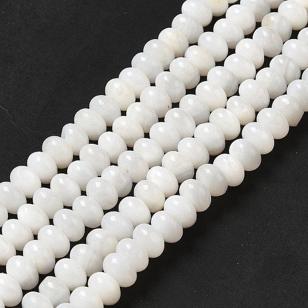 

PandaHall Natural Freshwater Shell Beads Strands, Rondelle, Seashell Color, 6x4mm, Hole: 0.9mm, about 97pcs/strand, 15.31~15.39''...