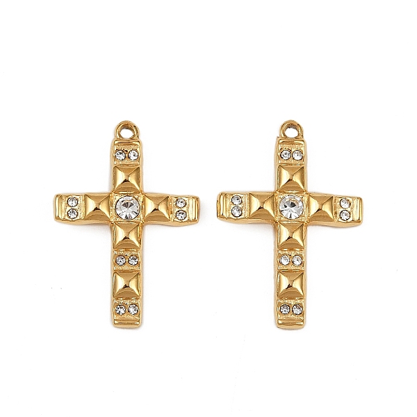 304 Stainless Steel Rhinestone Pendants