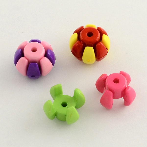 

PandaHall Opaque Acrylic Combined Beads, Interlocking Beads, Mixed Color, 13x13x11mm, Hole: 2mm, about 570pcs/500g Acrylic Flat Round..., Multicolor
