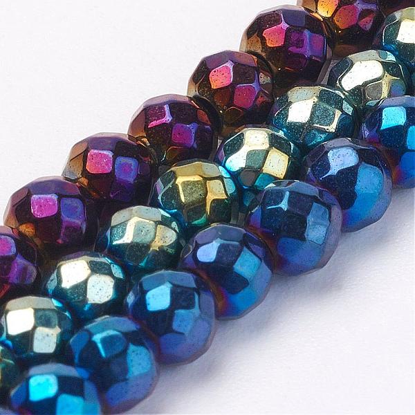 

PandaHall Electroplate Magnetic Synthetic Hematite Strands, Round, Grade A, Faceted, Mixed Color, 4mm, Hole: 1mm, about 108pcs/strand, 15.55...