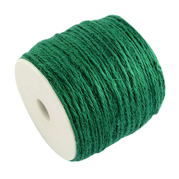 

PandaHall Colored Jute Cord, Jute String, Jute Twine, 3-Ply, for Jewelry Making, Green, 2mm, about 109.36 yards(100m)/roll Jute Green