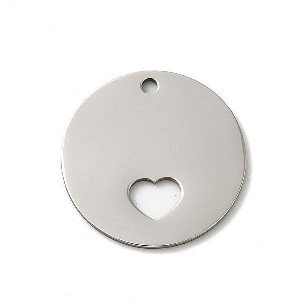 

PandaHall 201 Stainless Steel Pendants, Stainless Steel Color, Laser Cut, Flat Round Charm, Heart, 18x1mm, Hole: 1.5mm 201 Stainless Steel...