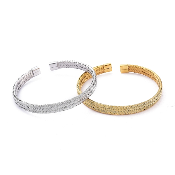 

PandaHall Unisex 304 Stainless Steel Mesh Bangles, Cuff Bangles, Mixed Color, 2-1/4 inch(5.7cm) 304 Stainless Steel