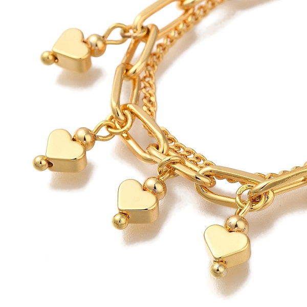 Heart Brass Multi-strand Charm Bracelets