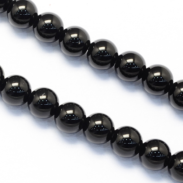 

PandaHall Round Natural Black Onyx Stone Beads Strands, 8mm, Hole: 1mm, about 48pcs/strand, 15.1 inch Black Onyx Round