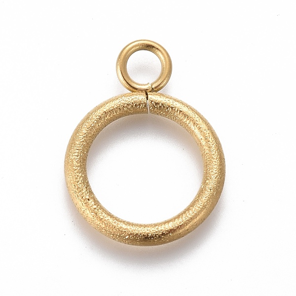 

PandaHall Ion Plating(IP) 304 Stainless Steel Toggle Clasps Parts, Textured, Ring, Golden, 19x14x2mm, Hole: 3mm 304 Stainless Steel Ring