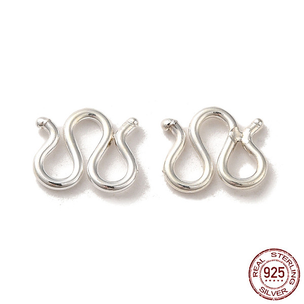 

PandaHall 925 Sterling Silver W Shape Clasps, Silver, 8x9x1mm Sterling Silver