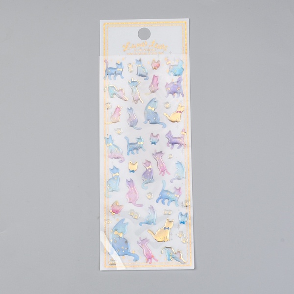 

PandaHall Epoxy Resin Sticker, for Scrapbooking, Travel Diary Craft, Cat Pattern, 0.55~2.4x0.5~1.9cm Epoxy Resin