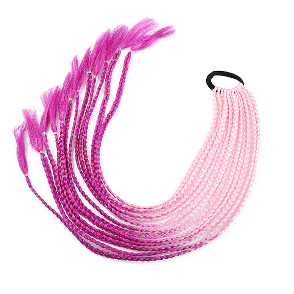 

PandaHall High Temperature Fiber Colored Braids Hair Piece Ponytail Dreadlocks Hair Ornaments, Hair Accessories Women Children Girl..., Pink