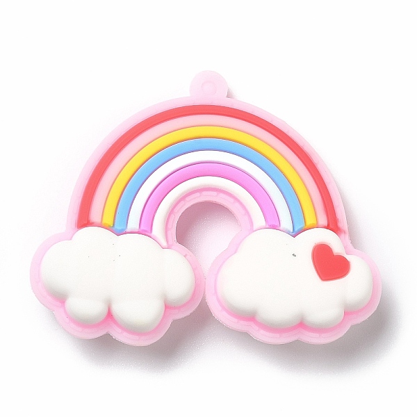 

PandaHall PVC Plastic Big Pendants, Rainbow, Colorful, 50x61x14mm, Hole: 2.5mm PVC Rainbow