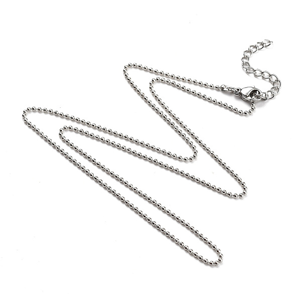 

PandaHall 304 Stainless Steel Ball Chain Necklaces, with Lobster Claw Clasps, Stainless Steel Color, 19.89 inch(50.5cm) 304 Stainless Steel