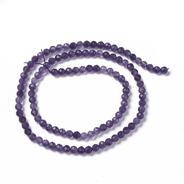 

PandaHall Natural Amethyst Beads Strands, Faceted, Round, 3~3.5x2~3.5mm, Hole: 0.2mm, about 120~189pcs/strand, 16.2~16.4 inch(41.3~41.7cm)...