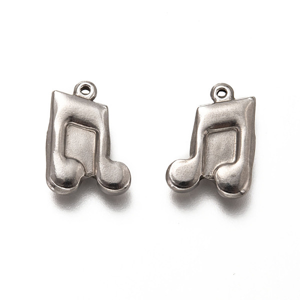 

PandaHall 201 Stainless Steel Pendants, Musical Note, Stainless Steel Color, 17x12x2.7mm, Hole: 0.8mm 201 Stainless Steel Musical Note