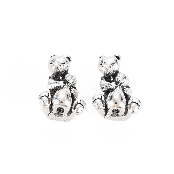 

PandaHall Rack Plating Alloy European Beads, Large Hole Beads, Cadmium Free & Nickel Free & Lead Free, Bear, Antique Silver, 13x11x10mm...