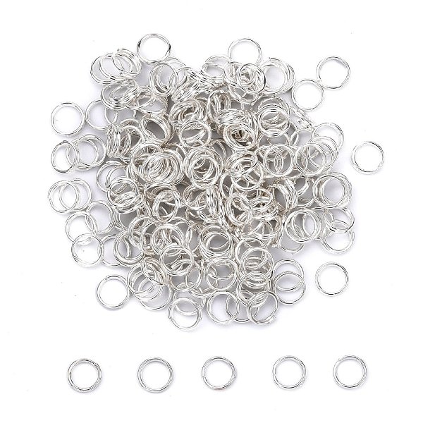 

PandaHall Brass Split Rings, Double Loops Jump Rings, Silver Color Plated, 5x1.2mm, about 3.8mm inner diameter Brass Ring
