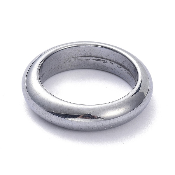 

PandaHall Synthetic Terahertz Stone Finger Rings, Flat Round, US Size 5 1/2(16.1mm), 6.5mm Terahertz Stone