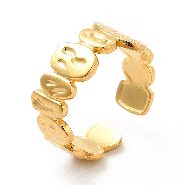 

PandaHall Ion Plating(IP) 304 Stainless Steel Geometry Open Cuff Ring for Women, Real 18K Gold Plated, US Size 6 1/2(16.9mm) 304 Stainless...