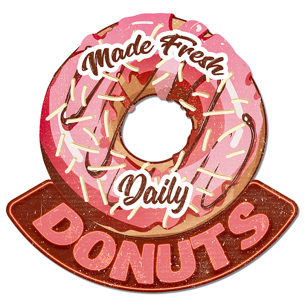 

PandaHall GLOBLELAND "Made Fresh Daily Vintage Metal Tin Sign Retro Donuts Plaque Poster Sign Metal Wall Decorative Tin Signs for Home...