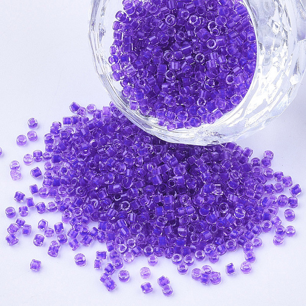 

PandaHall Glass Cylinder Beads, Seed Beads, Inside Colours, Round Hole, Medium Purple, 1.5~2x1~2mm, Hole: 0.8mm, about 8000pcs/bag, about...
