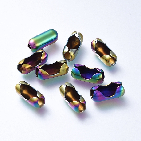 

PandaHall Ion Plating(IP) 304 Stainless Steel Ball Chain Connectors, Rainbow Color, 16.5x7.5~8mm, Fit for 6.5mm ball chain 304 Stainless...