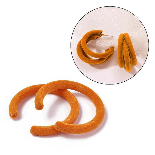 

PandaHall Flocky Acrylic Beads, Letter C Shape, Dark Orange, 56x53.8x6.7mm, Hole: 1.4mm, Inner Diameter: 43.7mm Acrylic Others