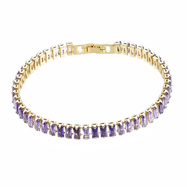 

PandaHall Cubic Zirconia Classic Tennis Bracelet, Real 18K Gold Plated Brass Cubic Zirconia Link Chain Bracelet for Women, Nickel Free...