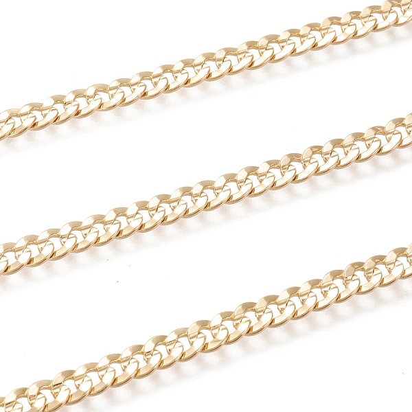 

PandaHall Brass Cuban Link Chains, Chunky Curb Chains, with Spool, Long-Lasting Plated, Soldered, Real 18K Gold Plated, 6x5.5x1.5mm, about...