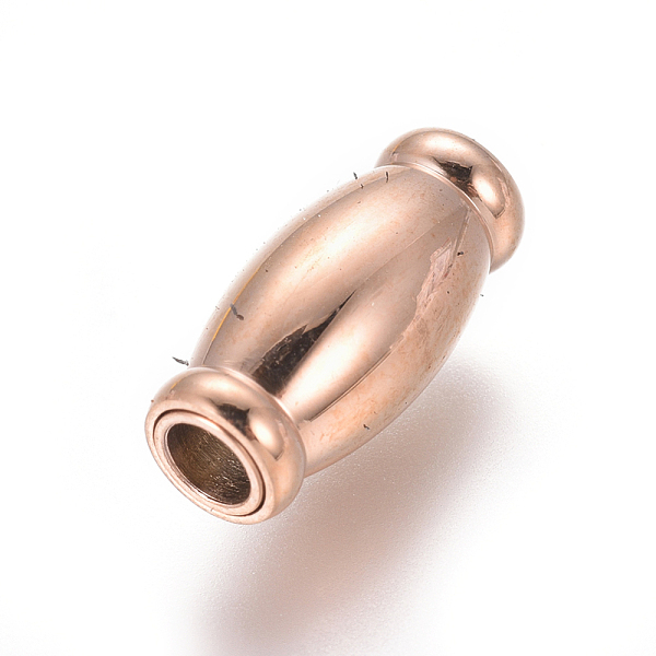 

PandaHall 304 Stainless Steel Magnetic Clasps with Glue-in Ends, Oval, Rose Gold, 14x6.5mm, Hole: 3mm 304 Stainless Steel Oval