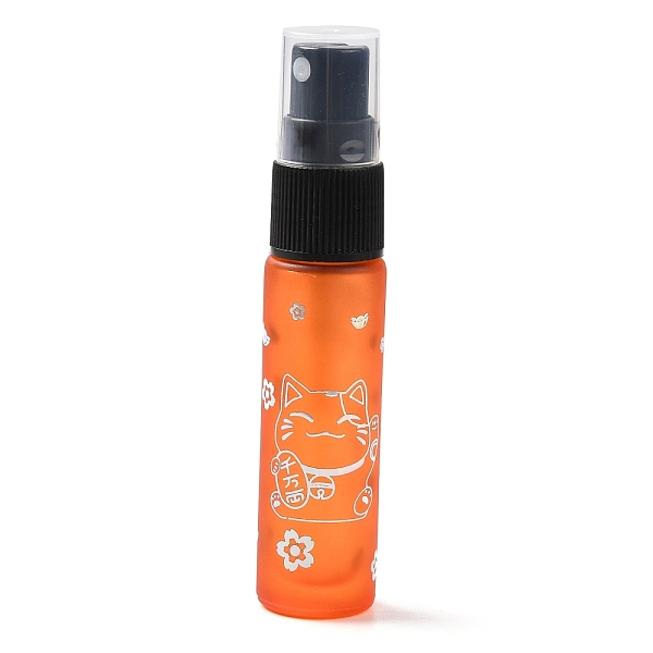 

PandaHall Glass Spray Bottles, Fine Mist Atomizer, with Plastic Dust Cap & Refillable Bottle, with Fortune Cat Pattern & Chinese Character...
