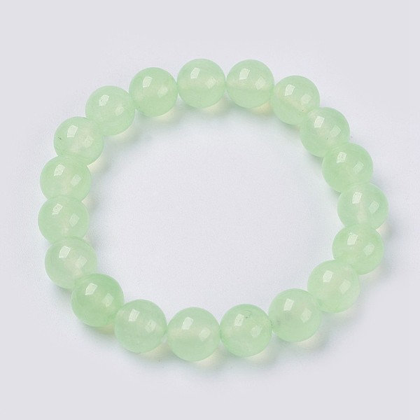 Natural Jade Beaded Stretch Bracelet