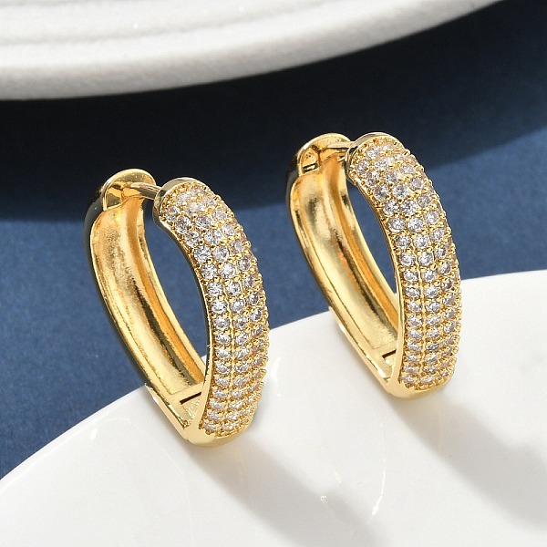 Boucles d'oreilles créoles en laiton zircon cubique micro pavé
