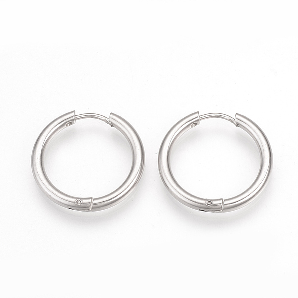 

PandaHall 201 Stainless Steel Huggie Hoop Earrings, with 304 Stainless Steel Pins, Ring Shape, Stainless Steel Color, 25x2.5mm, 10 Gauge...