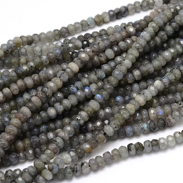 

PandaHall Natural Labradorite Rondelle Bead Strands, Faceted, 6x4mm, Hole: 1mm, about 104pcs/strand, 16 inch Labradorite Rondelle