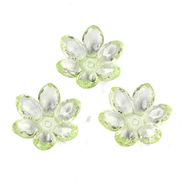 

PandaHall Transparent Acrylic Beads, Flower, Light Green, 23.5x21x6.5mm, Hole: 2mm, 462pcs/500g Acrylic