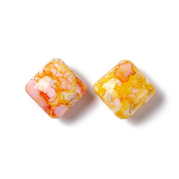 

PandaHall Spray Painted Opaque Acrylic Beads, Square, Yellow, 20x20x13mm, Hole: 2mm Acrylic Square Yellow