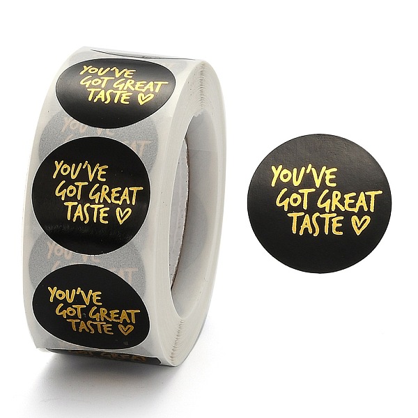 

PandaHall Self-Adhesive Kraft Paper Gift Tag Stickers, Adhesive Labels, for Festival, Christmas, Holiday Presents, with Word You've Got..., Black