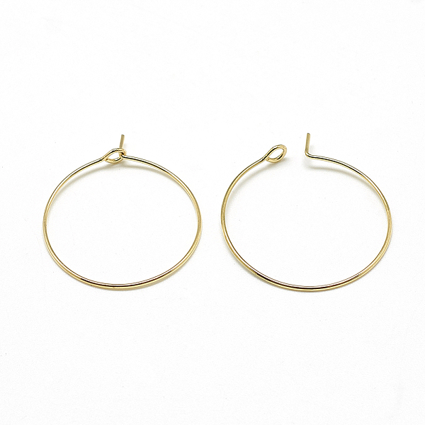 

PandaHall Brass Hoop Earrings, Ring, Real 18K Gold Plated, 20 gauge, 29x25mm, Pin: 0.8mm Brass