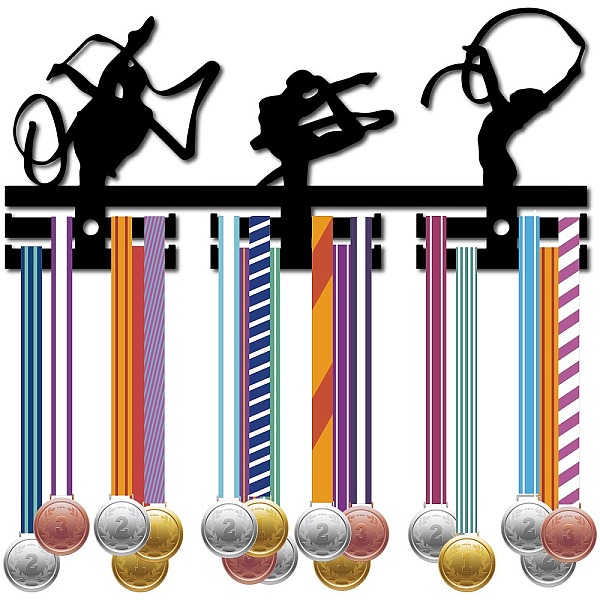 

PandaHall CREATCABIN Gymnastics Medal Hanger Display Dance Medal Holder Sports Rack Wall Mount Frame Acrylic Medal Stand Organizer for..., Black