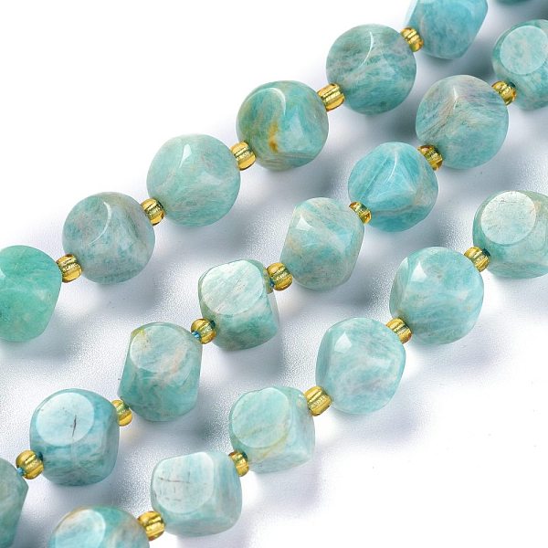 

PandaHall Natural Amazonite Beads Strands, with Seed Beads, Six Sided Celestial Dice, 10~10.5x10~10.5mm, Hole: 1mm, about 32~35pcs/strand...