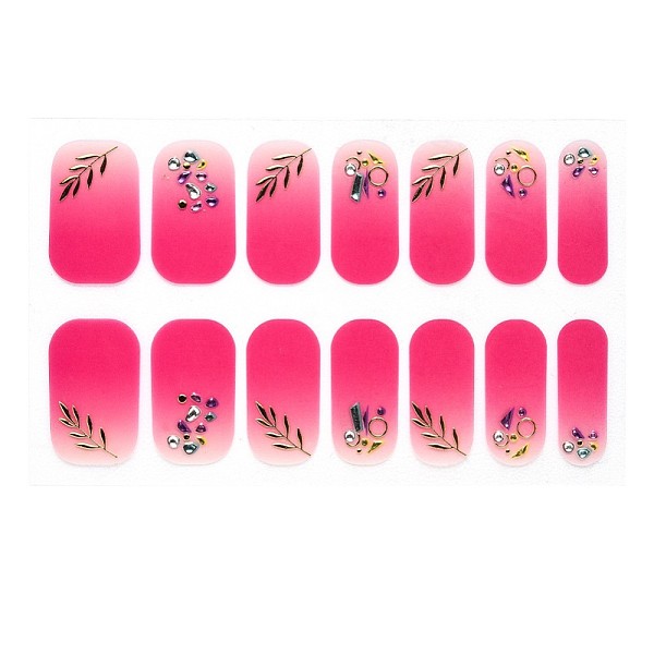 

PandaHall Full Cover Nombre Nail Stickers, Self-Adhesive, for Nail Tips Decorations, Cerise, 24x8mm, 14pcs/sheet Paper Leaf Red