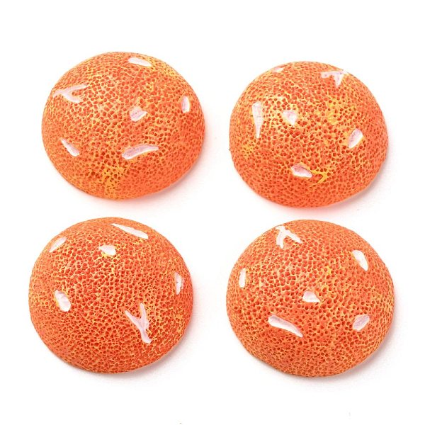 

PandaHall Resin Cabochons, for DIY Mobile Phone Case Decoration, Mars, Dark Orange, 29.5x29x11mm Resin Half Round