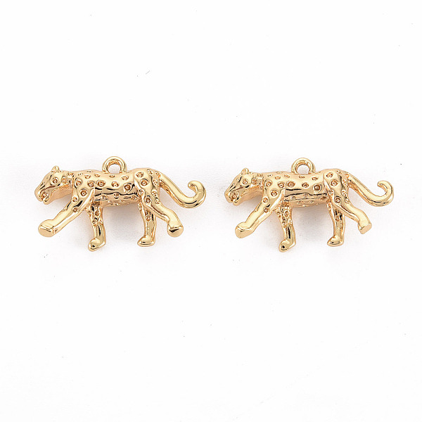 

PandaHall Brass Charms, Nickel Free, Cheetah, Real 18K Gold Plated, 9x16.5x4mm, Hole: 1mm Brass Other Animal