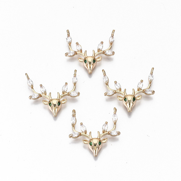 

PandaHall Brass Micro Pave Cubic Zirconia Pendants, Light Gold, Long-Lasting Plated, Cadmium Free & Lead Free, Deer, Clear, 22x20.5x3mm...