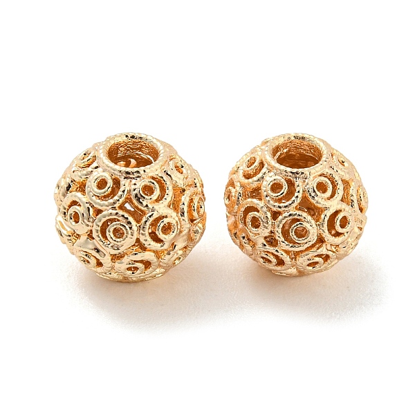 

PandaHall Rack Plating Brass Beads, Lead Free & Cadmium Free, Long-Lasting Plated, Hollow, Round, Light Gold, 8x7.5mm, Hole: 2.2mm Brass...