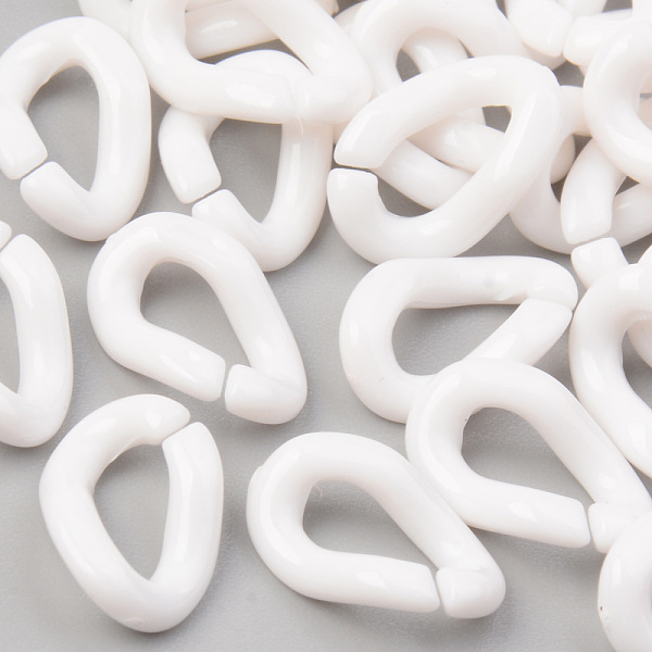 

PandaHall Opaque Acrylic Linking Rings, Quick Link Connectors, For Jewelry Curb Chains Making, Twist, Creamy White, 16x10x4mm, Inner...