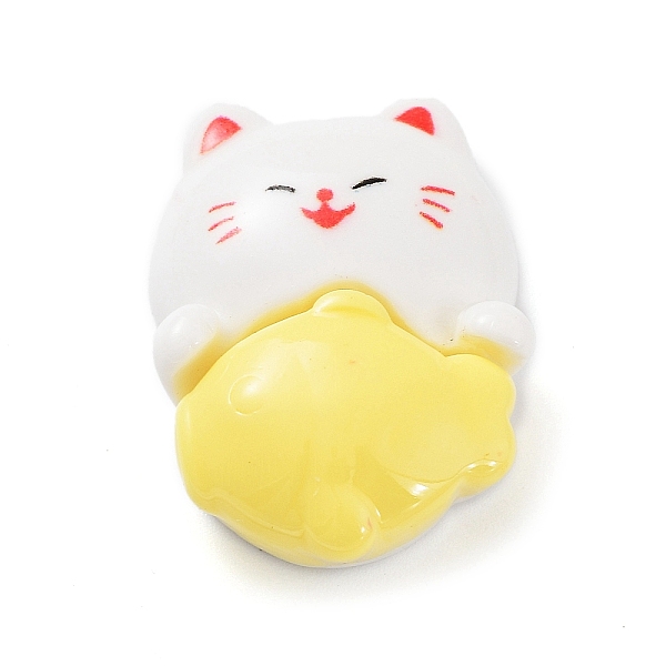 

PandaHall Opaque Resin Cabochons, Jewelry Making, Lucky Cat, Yellow, 28x20x8mm Resin Cat Shape Yellow
