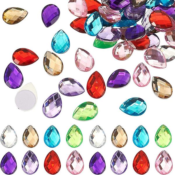 

PandaHall Fingerinspire 80Pcs 8 Colors Extra Large Jewelry Sticker, Acrylic Rhinestone Stick-On Cabochon, with Self Adhesive, Faceted..., Multicolor