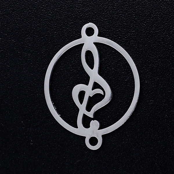 

PandaHall 201 Stainless Steel Links connectors, Circle with Musical Note, Stainless Steel Color, 19.5x15x1mm, Hole: 1.4mm 201 Stainless...