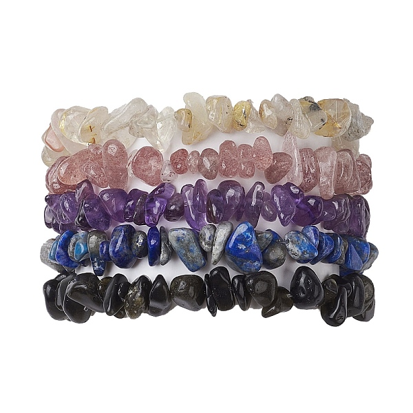 

PandaHall 12 Constellation Natural Mixed Gemstone Chip Beaded Stretch Bracelets Sets for Women Men, Aries, Inner Diameter: 2-1/8 inch(5.5cm)...