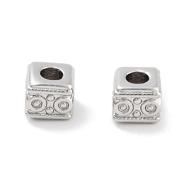 

PandaHall Brass Beads, Cube, Platinum, 3x3.5x3.5mm, Hole: 1.5mm Brass Square